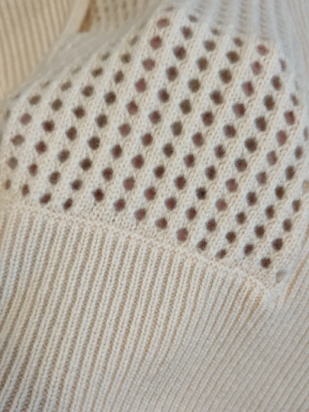 Garnet Hill Open-Knit V-Neck Sweater in Pale Pink - Picture 8 of 8